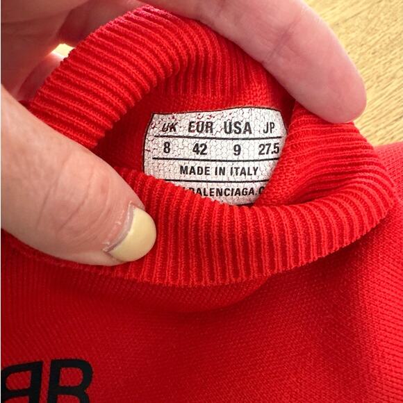 Balenciaga - BB Speed Trainer Sock Sneakers in Red - Picture 7 of 7